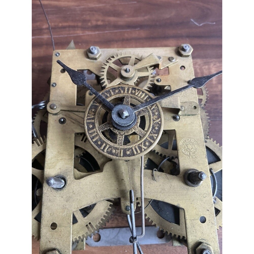 Vintage Antique New Haven Clock Movement Parts For Repair |  Parts Move Freely
